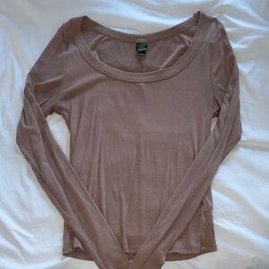 Wild Fable Long Sleeve Brown Top